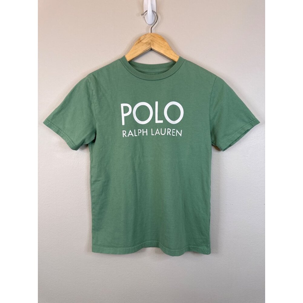Polo Ralph Lauren Kids Short Sleeve Green Crew Neck T-Shirt Medium (10-12)
